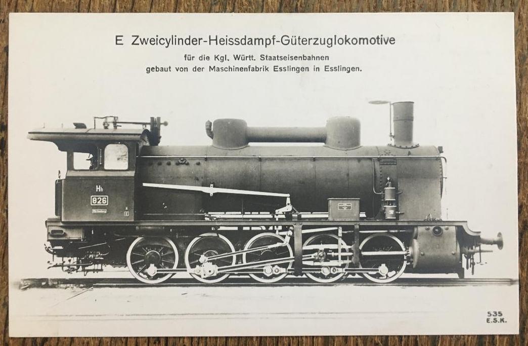 AK Eisenbahn. - E Zweicylinder-Heissdampf-Güterzuglokomotive für die Kgl. Württ.